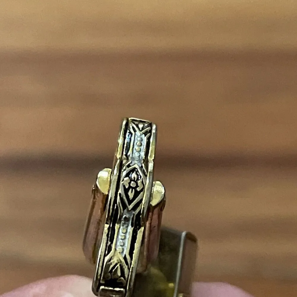 Cufflinks Vintage Gold Tone Pearl Moonstone Retro 1960s